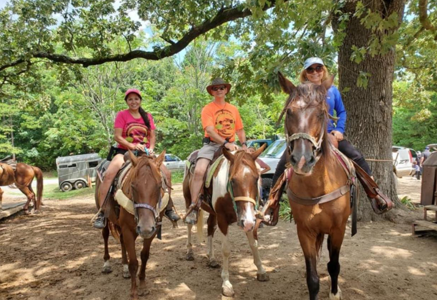 group riding horses
